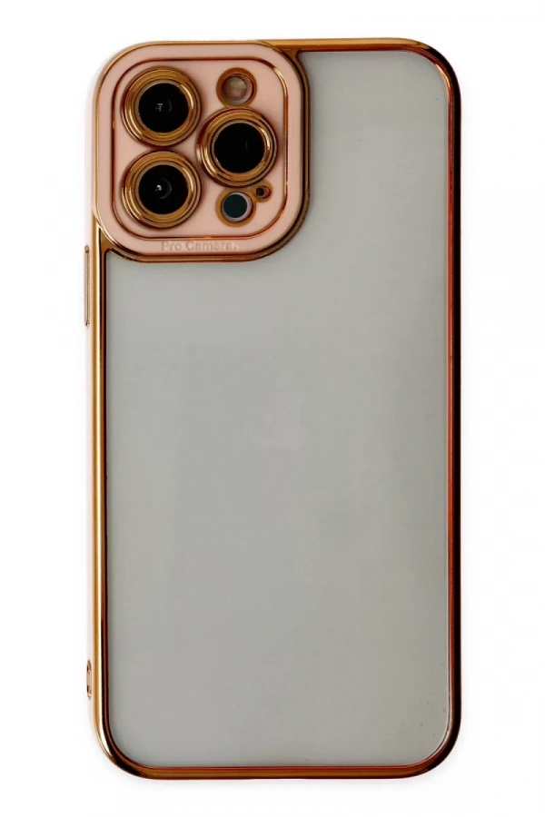 Apple iPhone 13 Pro Kılıf Liva Lens Silikon - Rose
