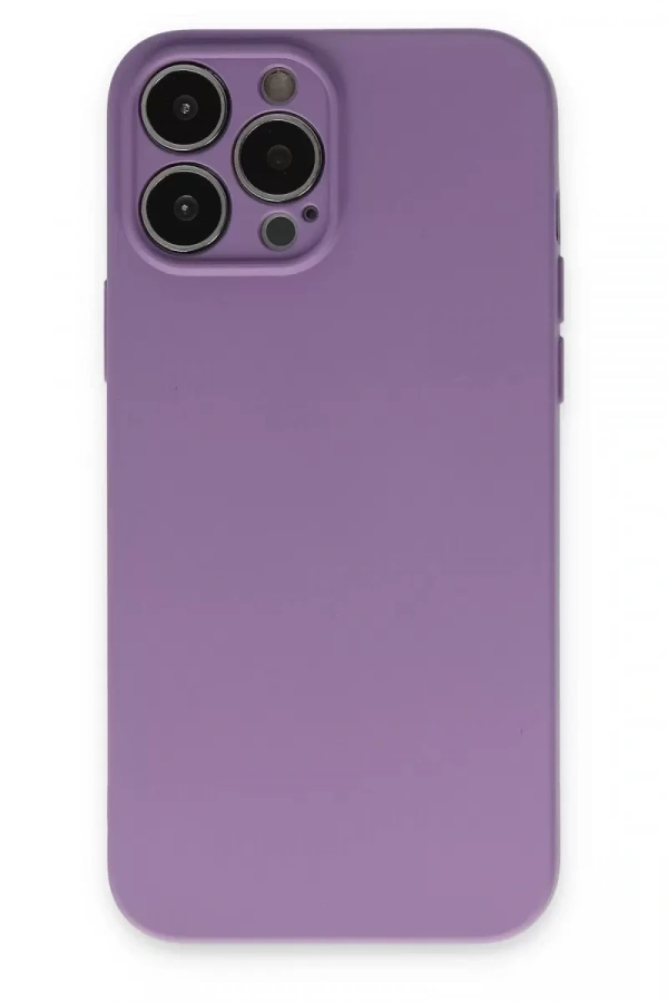 Apple iPhone 13 Pro Kılıf Nano içi Kadife Silikon - Koyu Lila