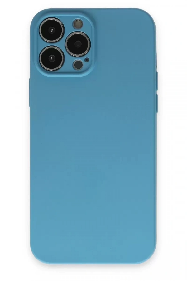 Apple iPhone 13 Pro Kılıf Nano içi Kadife Silikon - Mavi