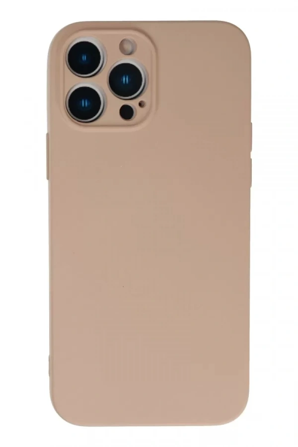 Apple iPhone 13 Pro Kılıf Nano içi Kadife Silikon - Pudra
