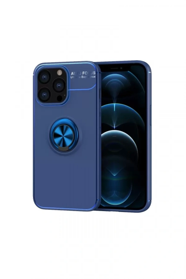 Apple iPhone 13 Pro Kılıf Range Yüzüklü Silikon - Mavi