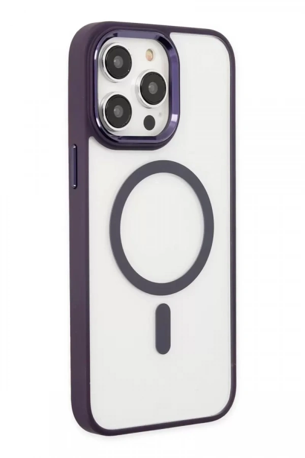 Apple iPhone 13 Pro Kılıf Room Magneticsafe Silikon - Derin Mor
