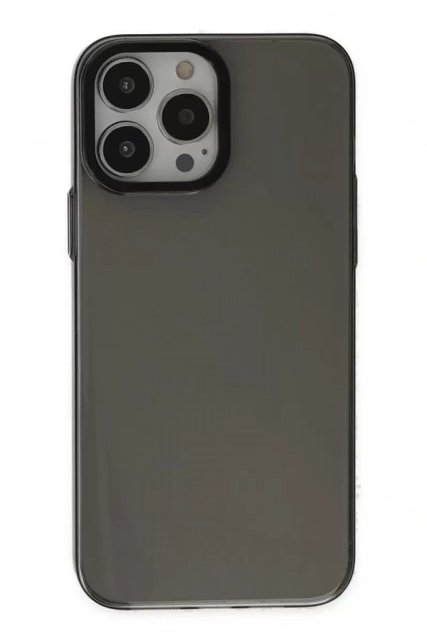 Apple iPhone 13 Pro Max Kılıf Anka PC Sert Metal Kapak - Siyah