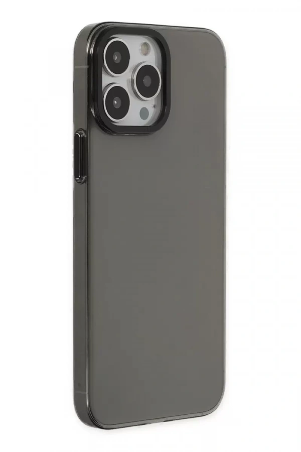 Apple iPhone 13 Pro Max Kılıf Anka PC Sert Metal Kapak - Siyah