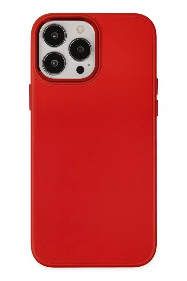 Apple iPhone 13 Pro Max Kılıf Asya Deri Silikon - Kırmızı
