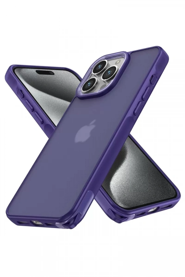 Apple iPhone 13 Pro Max Kılıf Elegant Kapak - Derin Mor