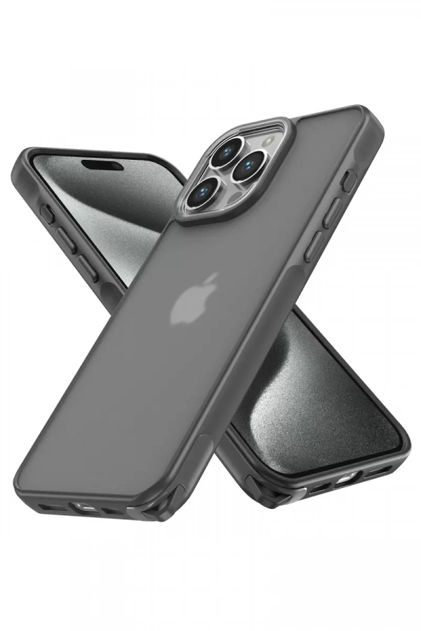 Apple iPhone 13 Pro Max Kılıf Elegant Kapak - Titan Gri