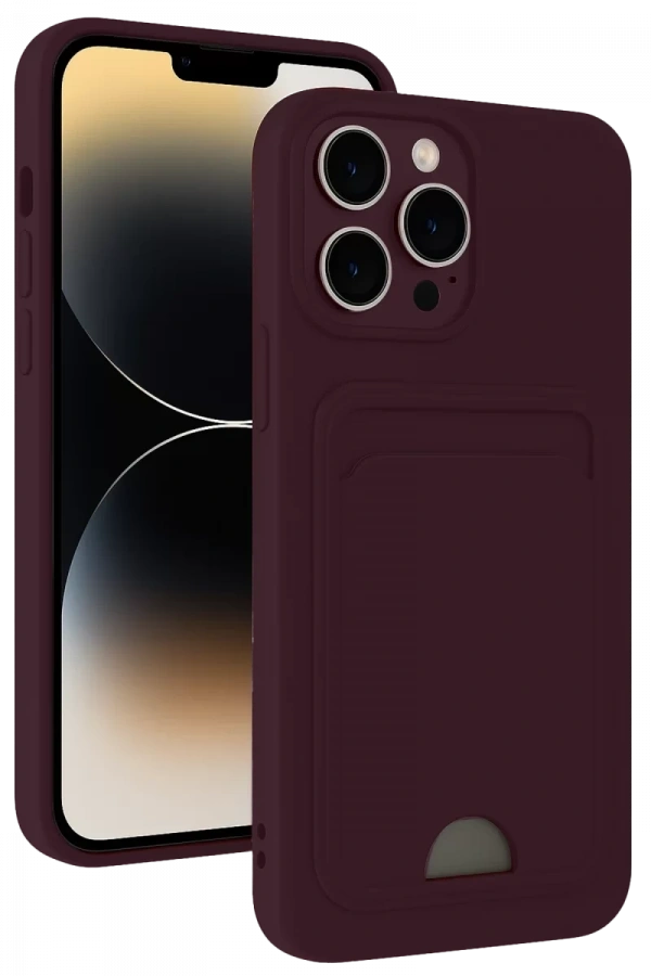 Apple iPhone 13 Pro Max Kılıf Kelvin Kartvizitli Silikon - Derin Mor