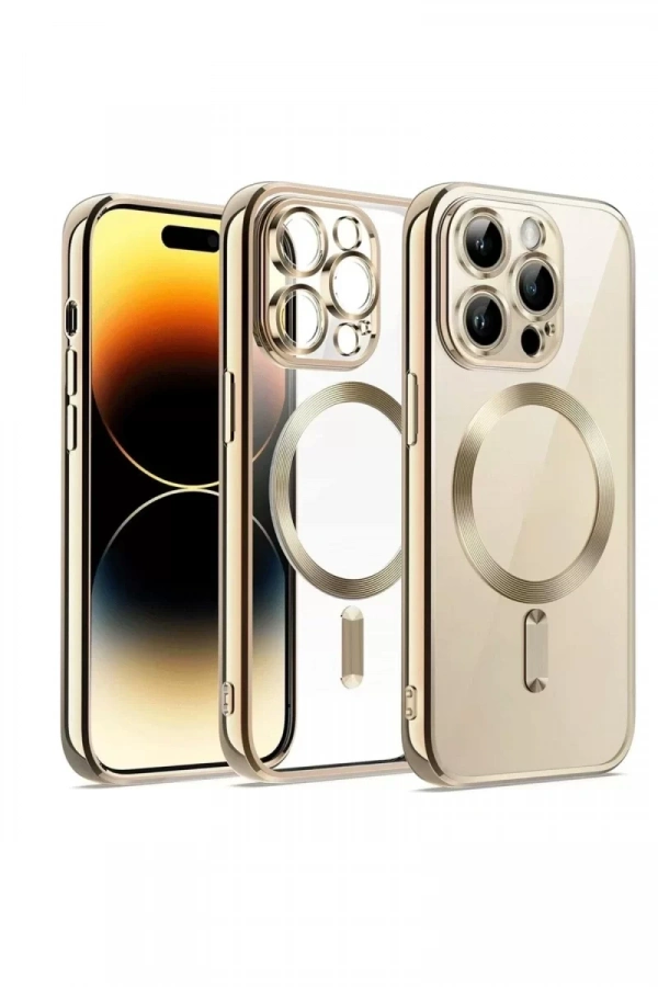 Apple iPhone 13 Pro Max Kılıf Kross Magneticsafe Kapak - Gold