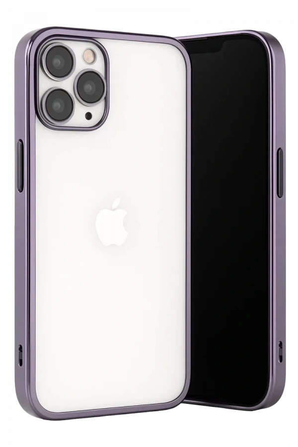 Apple iPhone 13 Pro Max Kılıf Lensli Silikon - Mor