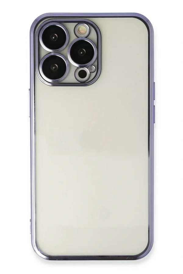 Apple iPhone 13 Pro Max Kılıf Lensli Silikon - Mor