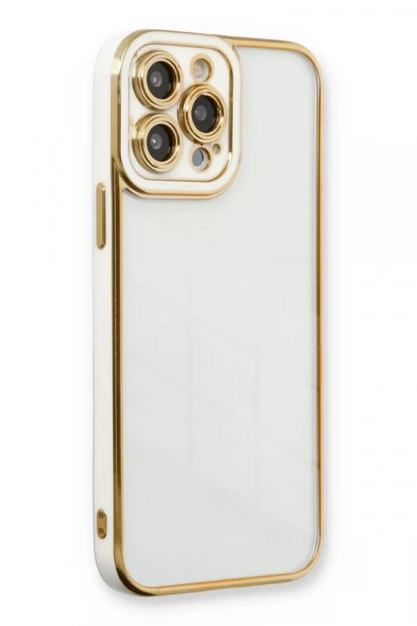 Apple iPhone 13 Pro Max Kılıf Liva Lens Silikon - Beyaz