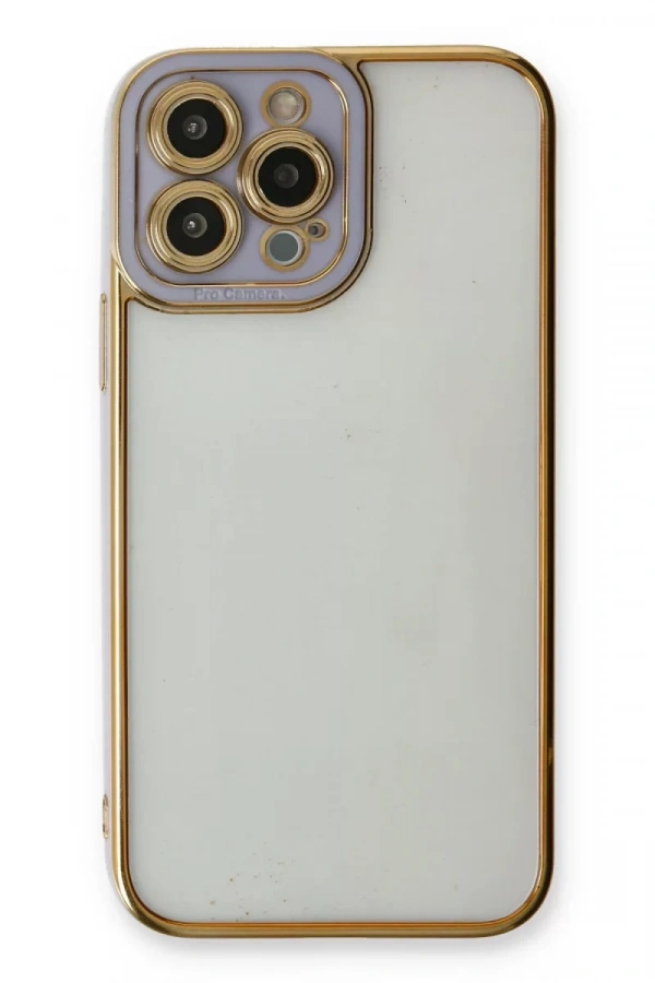 Apple iPhone 13 Pro Max Kılıf Liva Lens Silikon - Lila