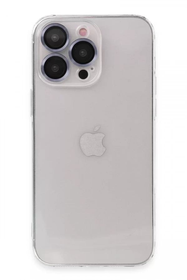 Apple iPhone 13 Pro Max Kılıf Luko Lens Silikon - Sierra Blue
