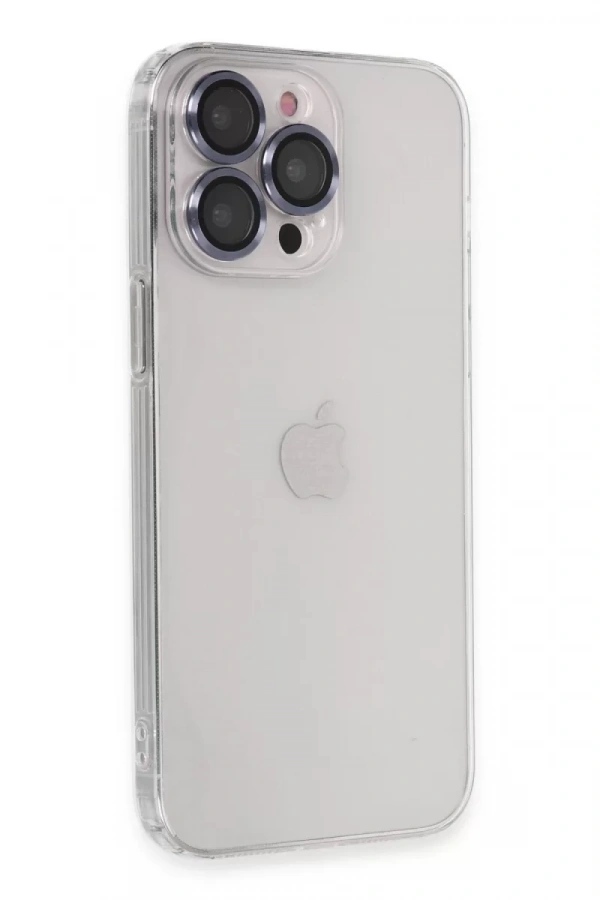 Apple iPhone 13 Pro Max Kılıf Luko Lens Silikon - Sierra Blue