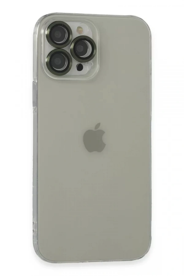 Apple iPhone 13 Pro Max Kılıf Luko Lens Silikon - Yeşil