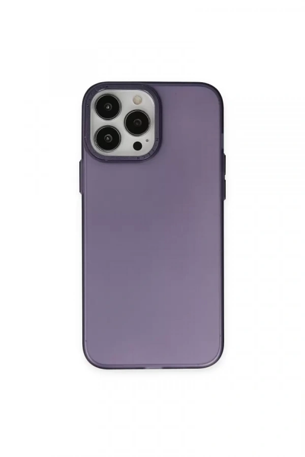 Apple iPhone 13 Pro Max Kılıf Modos Metal Kapak - Derin Mor