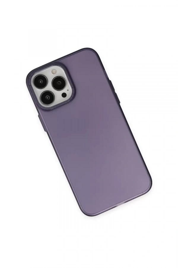 Apple iPhone 13 Pro Max Kılıf Modos Metal Kapak - Derin Mor