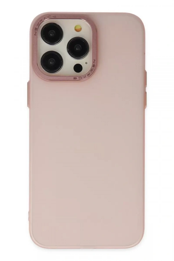 Apple iPhone 13 Pro Max Kılıf Modos Metal Kapak - Pembe