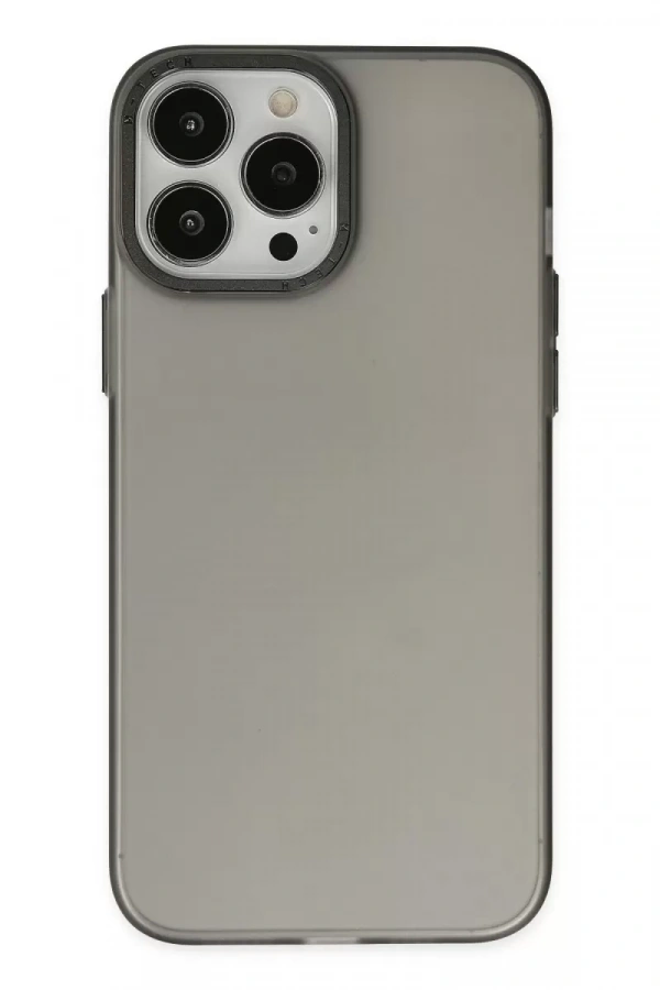 Apple iPhone 13 Pro Max Kılıf Modos Metal Kapak - Siyah