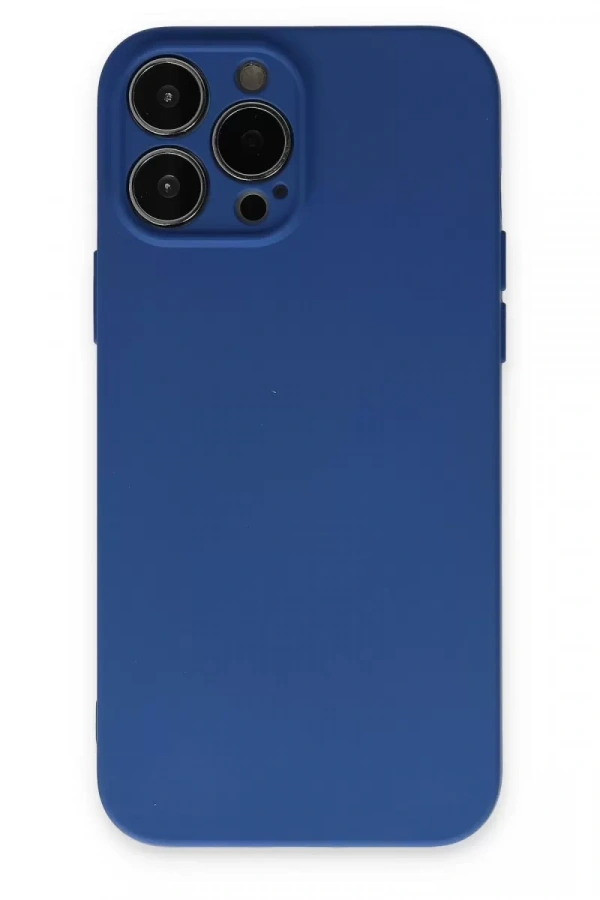 Apple iPhone 13 Pro Max Kılıf Nano içi Kadife Silikon - Lacivert