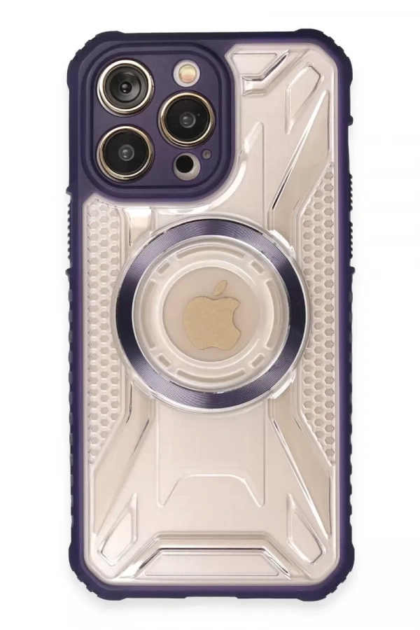 Apple iPhone 13 Pro Max Kılıf Prag Magneticsafe Kapak - Derin Mor