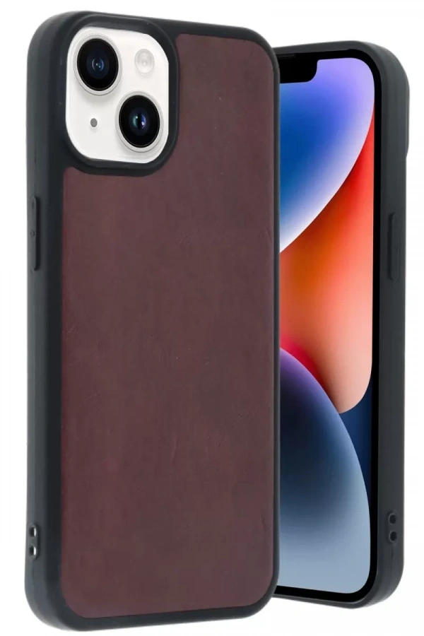 Apple iPhone 14 Kılıf Aras Deri Kapak - Bordo