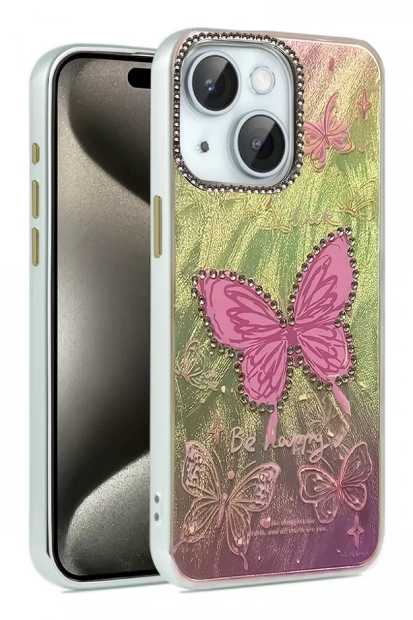 Apple iPhone 14 Kılıf Blade Aynalı Desenli Kapak - Desen 5