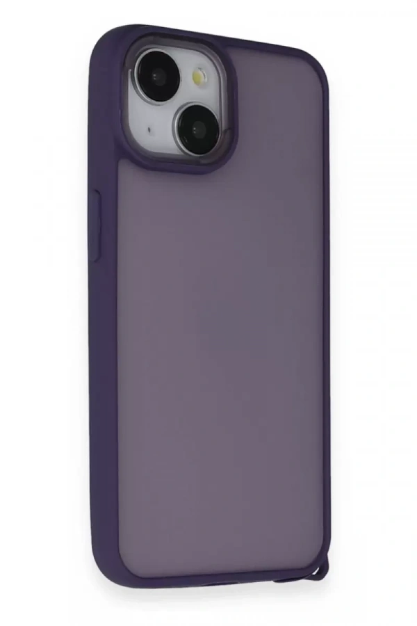 Apple iPhone 14 Kılıf Elegant Kapak - Derin Mor