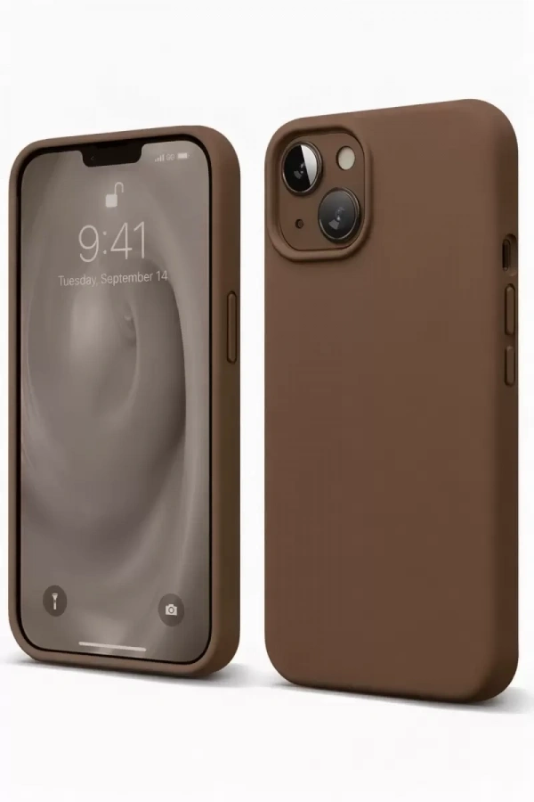 Apple iPhone 14 Kılıf First Silikon - Kahverengi