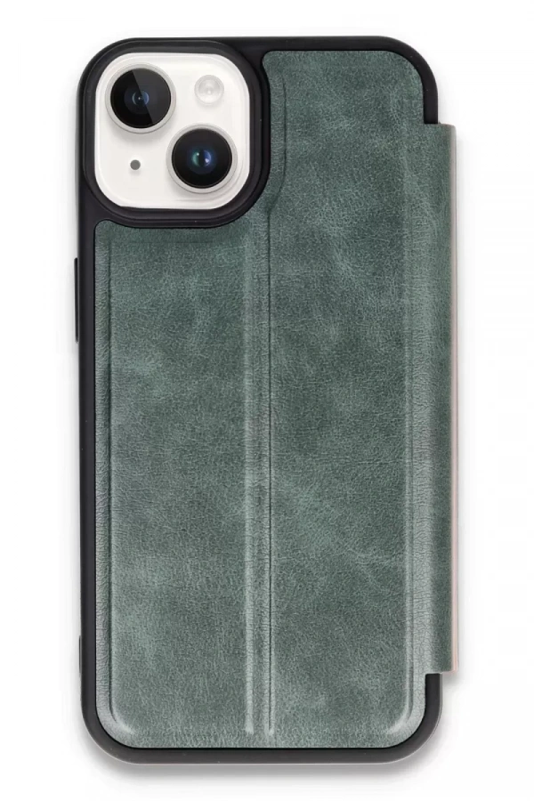 Apple iPhone 14 Kılıf Flip Cover - Koyu Yeşil