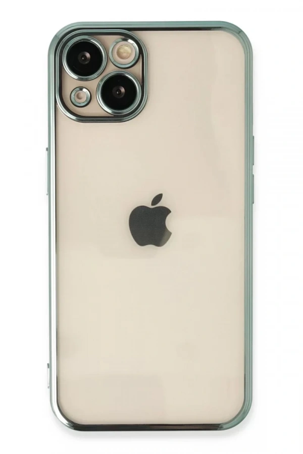 Apple iPhone 14 Kılıf Lensli Silikon - Yeşil