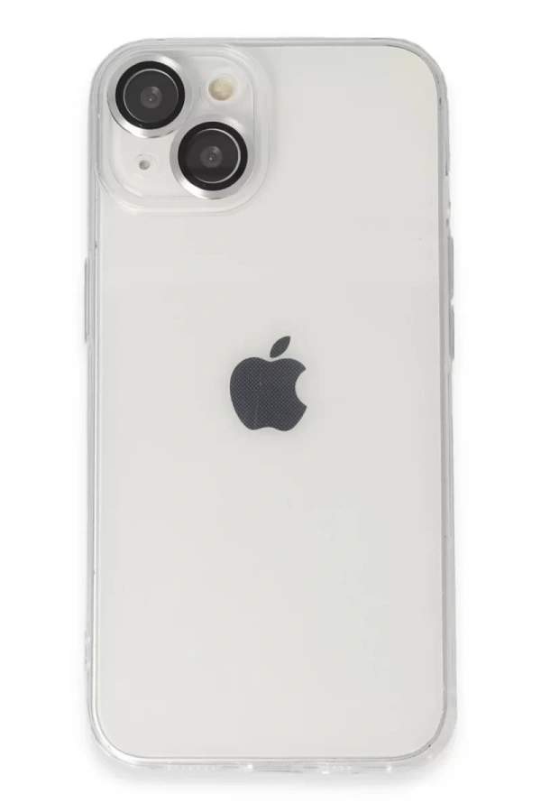 Apple iPhone 14 Kılıf Luko Lens Silikon - Gümüş
