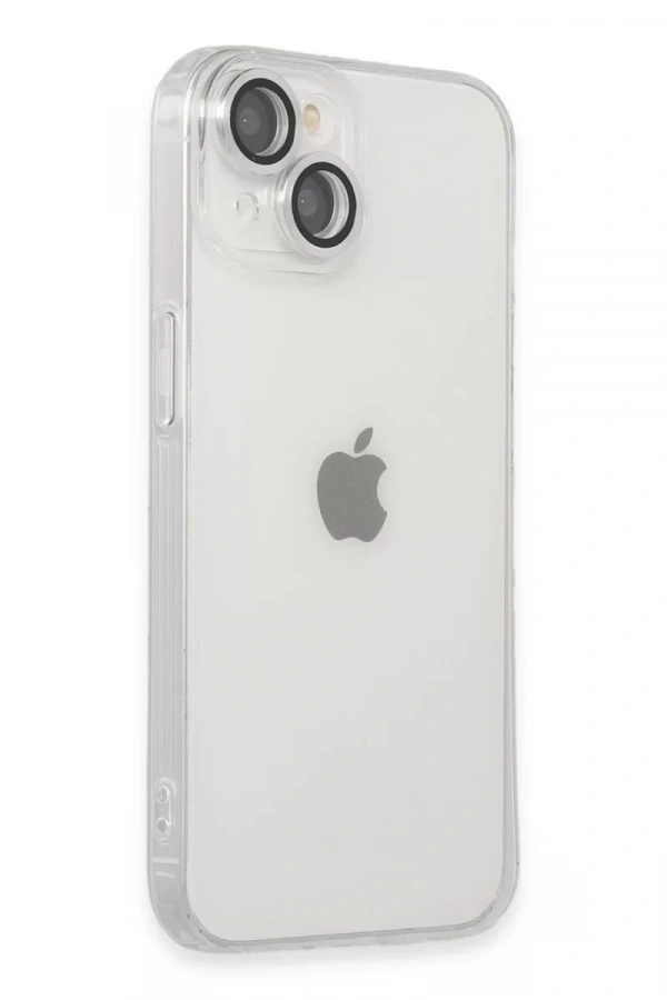 Apple iPhone 14 Kılıf Luko Lens Silikon - Gümüş