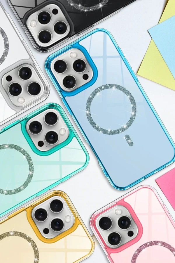 Apple iPhone 14 Live Diamond Magsafe Kapak - Turuncu