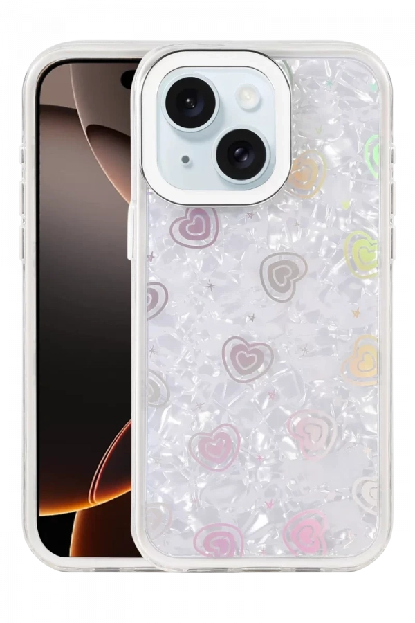 Apple iPhone 14 Lumi Desenli Kapak - Beyaz
