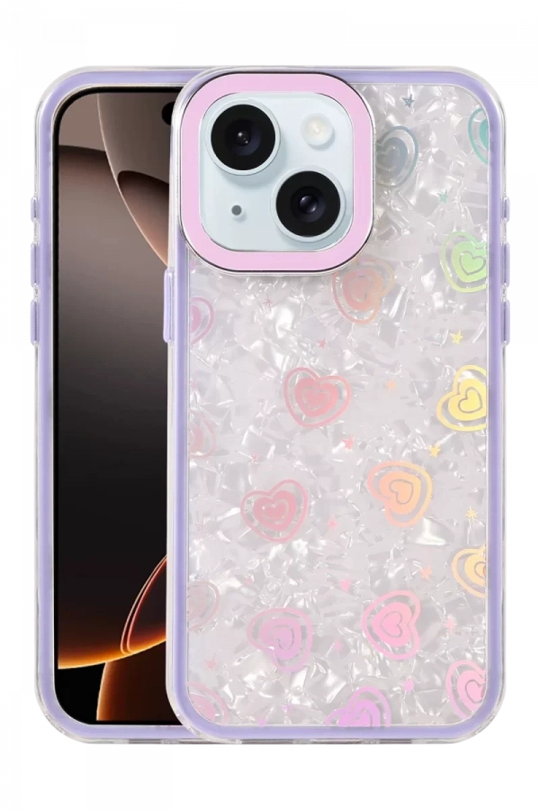 Apple iPhone 14 Lumi Desenli Kapak - Mor