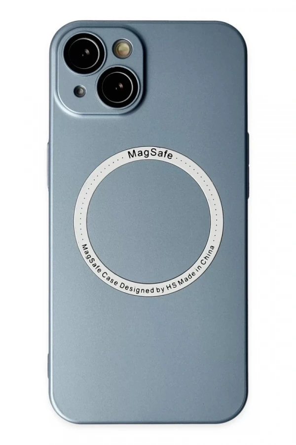 Apple iPhone 14 Plus Kılıf Jack Magneticsafe Lens Silikon - Sierra Blue