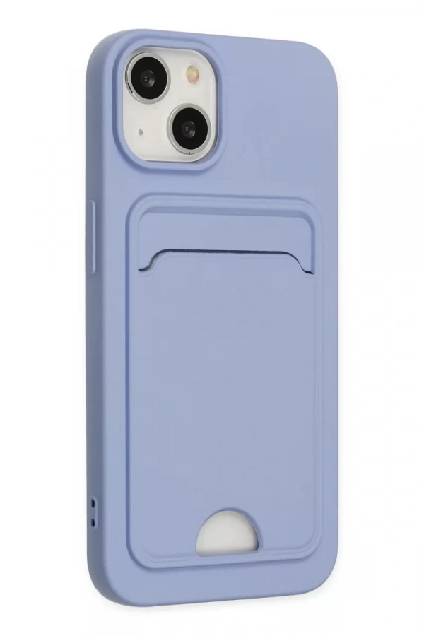 Apple iPhone 14 Plus Kılıf Kelvin Kartvizitli Silikon - Lila