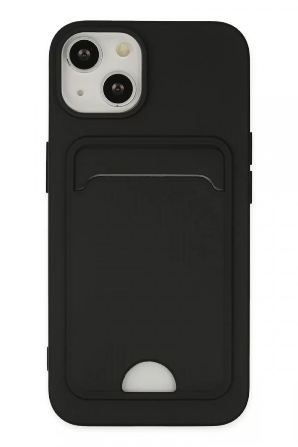 Apple iPhone 14 Plus Kılıf Kelvin Kartvizitli Silikon - Siyah