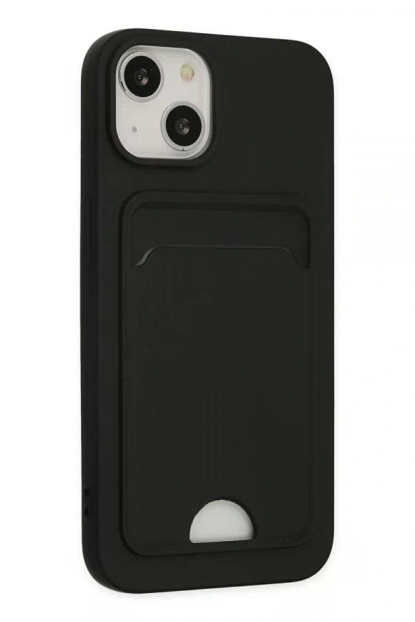 Apple iPhone 14 Plus Kılıf Kelvin Kartvizitli Silikon - Siyah