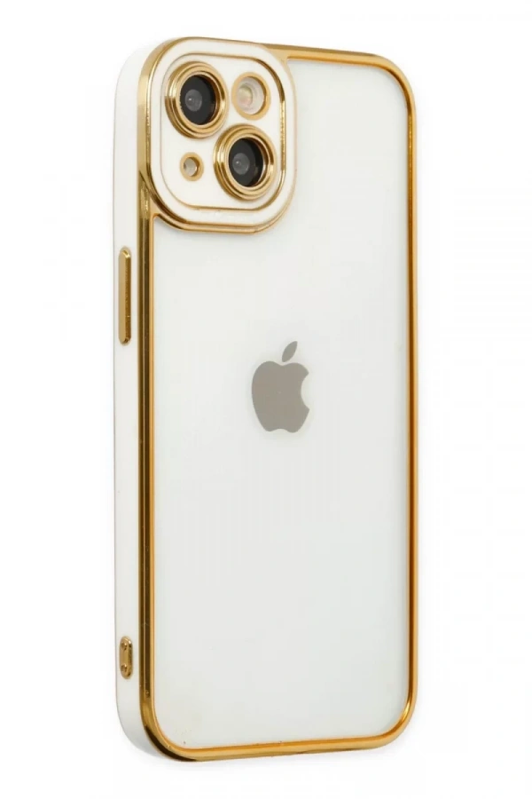 Apple iPhone 14 Plus Kılıf Liva Lens Silikon - Beyaz