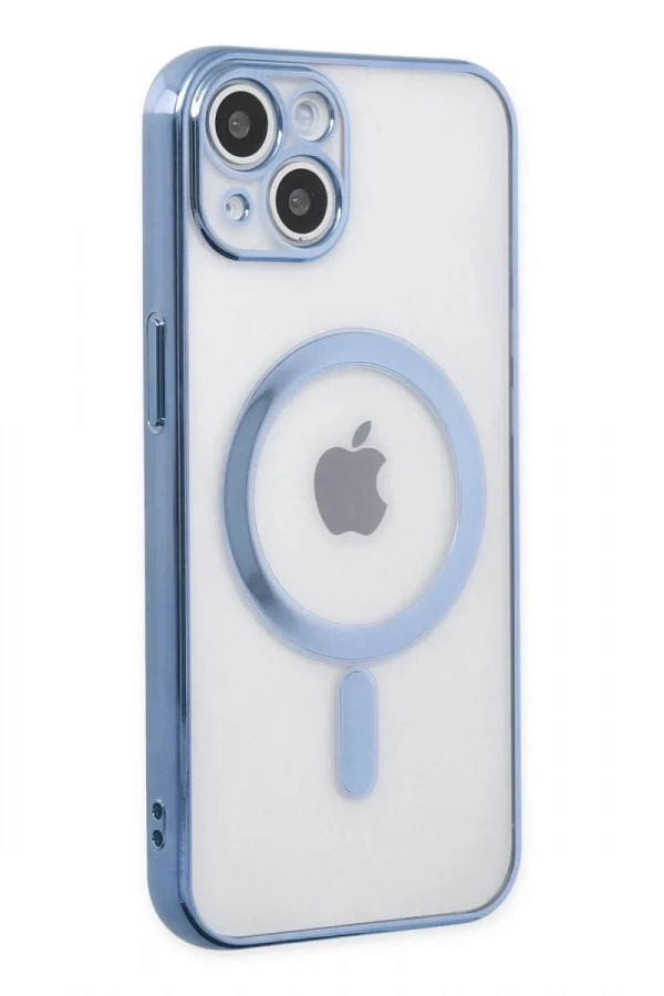 Apple iPhone 14 Plus Kılıf Magneticsafe Lazer Silikon - Sierra Blue