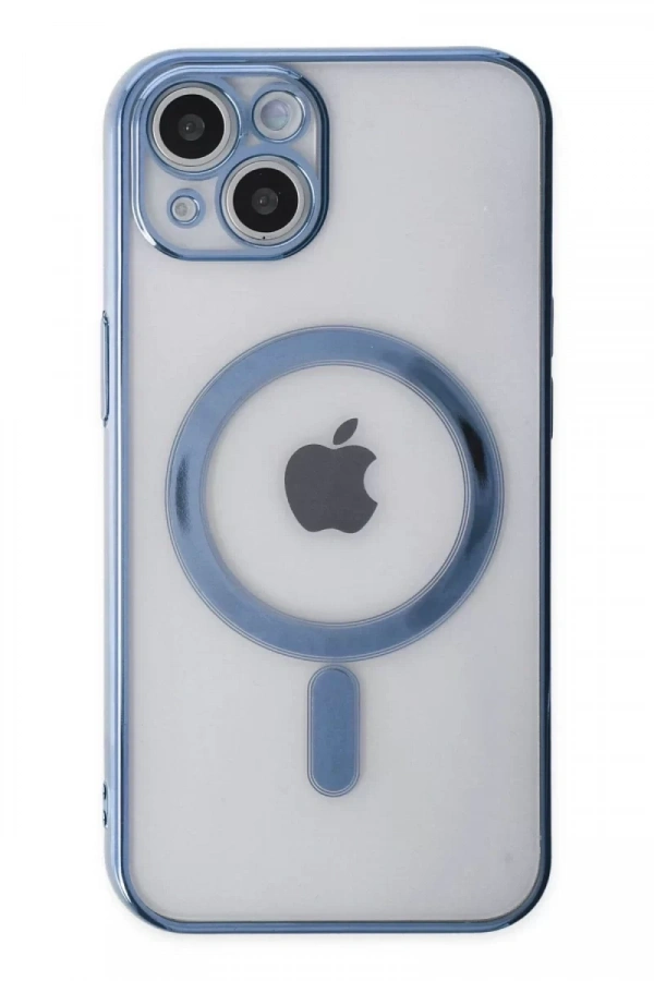 Apple iPhone 14 Plus Kılıf Magneticsafe Lazer Silikon - Sierra Blue