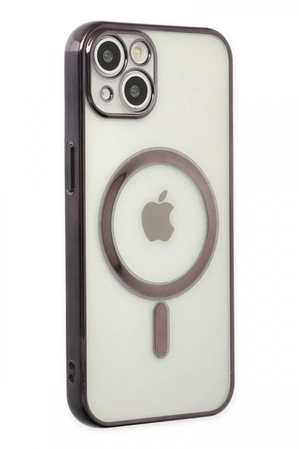 Apple iPhone 14 Plus Kılıf Magneticsafe Lazer Silikon - Siyah