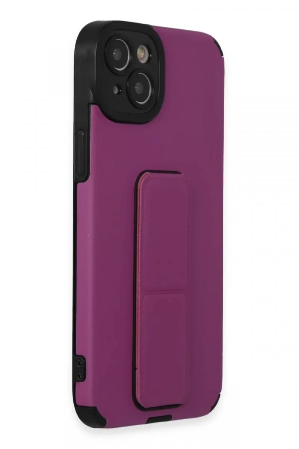 Apple iPhone 14 Plus Kılıf Mega Standlı Silikon - Mor