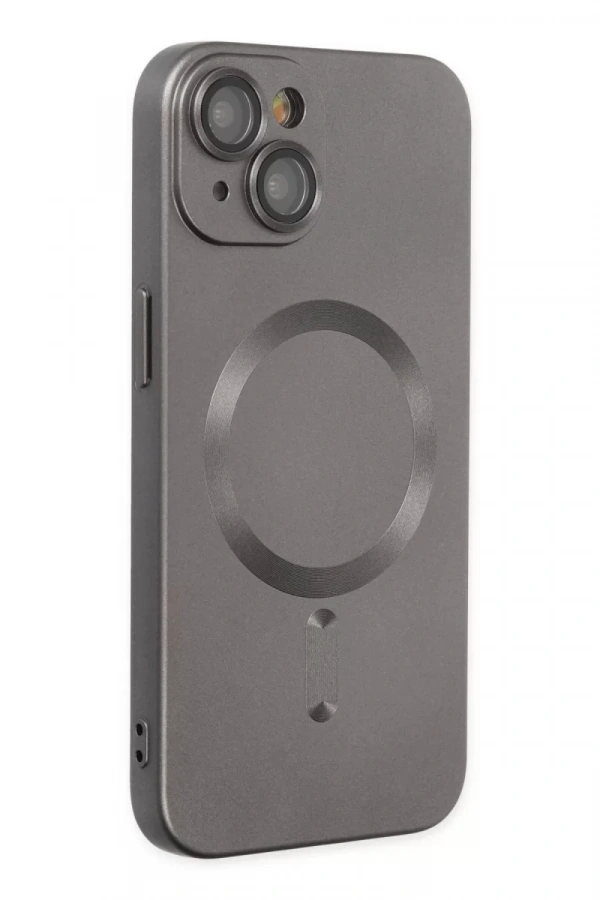 Apple iPhone 14 Plus Kılıf Moshi Lens Magneticsafe Silikon - Füme