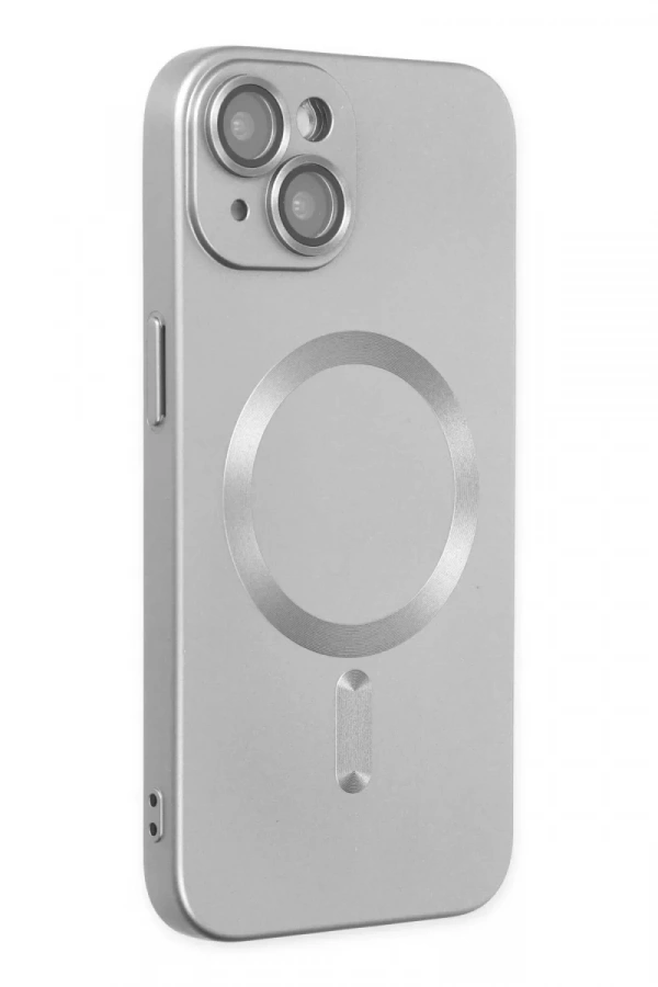 Apple iPhone 14 Plus Kılıf Moshi Lens Magneticsafe Silikon - Gümüş