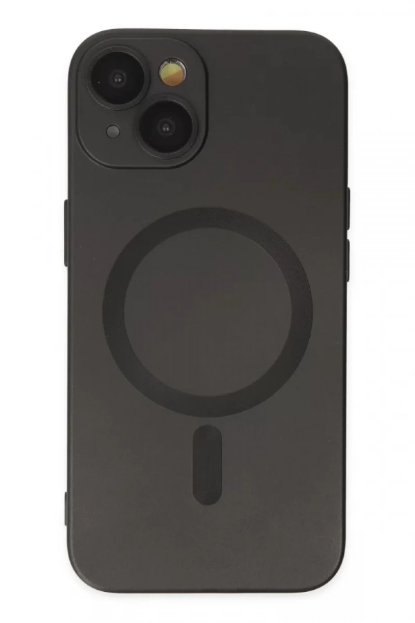 Apple iPhone 14 Plus Kılıf Moshi Lens Magneticsafe Silikon - Siyah