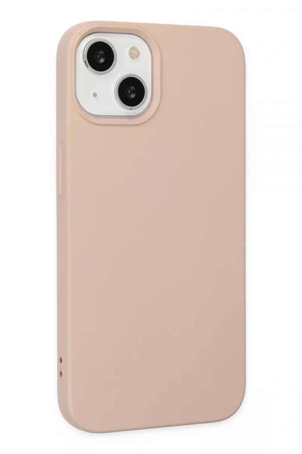 Apple iPhone 14 Plus Kılıf Nano içi Kadife Silikon - Pudra